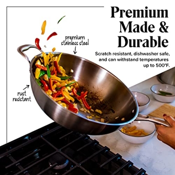 Non-Stick Stainless Steel Wok Pan by Willow & Everett