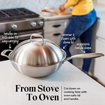 Non-Stick Stainless Steel Wok Pan by Willow & Everett