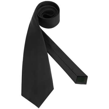 Puistr Men's Ties Solid Pure Color 3.15" (8CM) Necktie Plain Formal Black Ties For Men