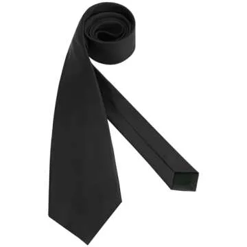 Puistr Men's Ties Solid Pure Color 3.15" (8CM) Necktie Plain Formal Black Ties For Men