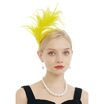 FELIZHOUSE 1920s Fascinator with Feathers Headband - Stylish Accessory for Women