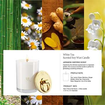 ESNA HOME Aromatherapy Scented Candles | Lavender Essential Oil | 50 Hours Burn Soy White Candles | Celebrate Mom Self Care Present for Mom | Unique Present Room Decor Candle for Home Scented