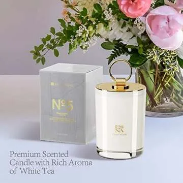 ESNA HOME Aromatherapy Scented Candles | Lavender Essential Oil | 50 Hours Burn Soy White Candles | Celebrate Mom Self Care Present for Mom | Unique Present Room Decor Candle for Home Scented