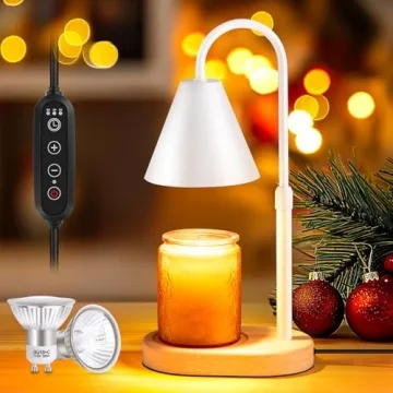 Noojinn Candle Warmer Lamp with Timer Dimmer Adjustable Height - Safe & Stylish