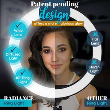 GearLight 10" Ring Light Tripod with LEDs, Dual Phone Holders - for Makeup, Photography, Room Décor