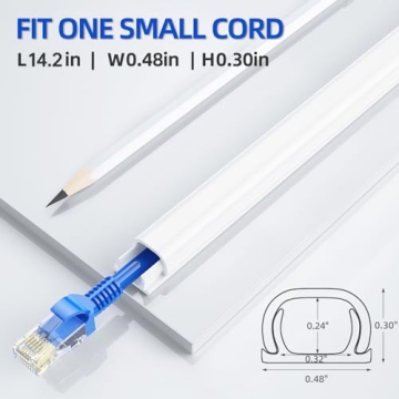 Delamu Mini Cord Cover Paintable Cable Concealer for Home Office