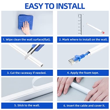 Delamu Mini Cord Cover Paintable Cable Concealer for Home Office