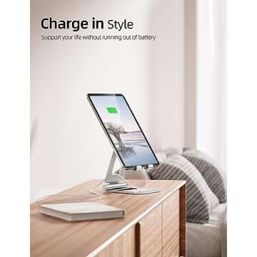 Nulaxy Aluminum Dual Foldable iPad Stand - Adjustable Tablet Holder for All Devices