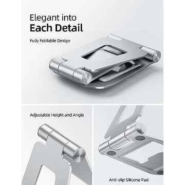 Nulaxy Dual Foldable iPad Stand - Premium Aluminum Tablet Holder