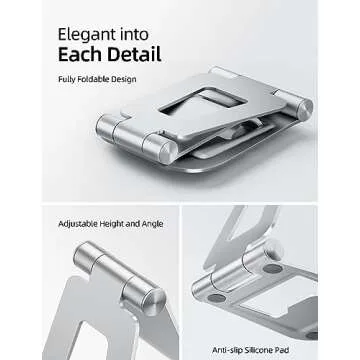 Nulaxy Dual Foldable iPad Stand - Premium Aluminum Tablet Holder