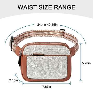 CLUCI Belt Bag for Women, Mini Everywhere Crossbody Waist Bag Adjustable Strap, Vegan Leather Women'...