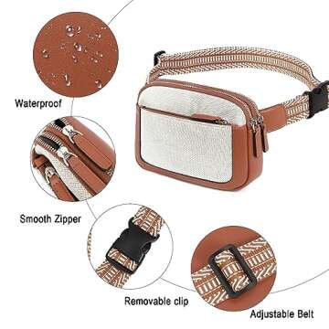 CLUCI Belt Bag for Women, Mini Everywhere Crossbody Waist Bag Adjustable Strap, Vegan Leather Women's Fanny Pack