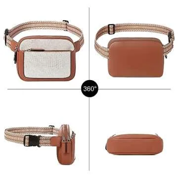 CLUCI Belt Bag for Women, Mini Everywhere Crossbody Waist Bag Adjustable Strap, Vegan Leather Women's Fanny Pack