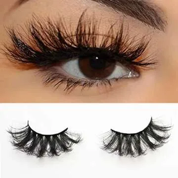 DAODER False Eyelashes 25mm Lashes Wispy Long 8D Mink Lashes Dramatic Volume Fluffy Eye Lashes Pack for Women 7Pairs Soft Reusable Fake Eyelashes