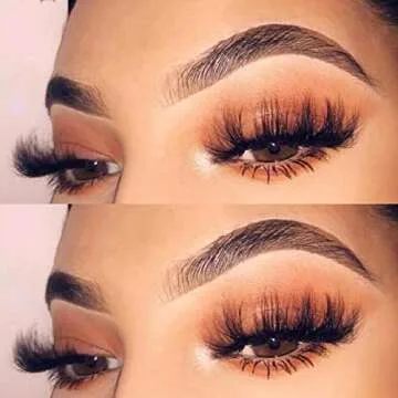 DAODER False Eyelashes 25mm Lashes Wispy Long 8D Mink Lashes Dramatic Volume Fluffy Eye Lashes Pack for Women 7Pairs Soft Reusable Fake Eyelashes