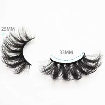 DAODER False Eyelashes 25mm Lashes Wispy Long 8D Mink Lashes Dramatic Volume Fluffy Eye Lashes Pack for Women 7Pairs Soft Reusable Fake Eyelashes