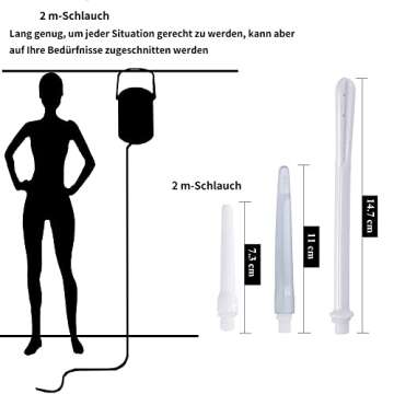 TopQuaFocus Enema Bucket Non Toxic 2 Quart Capacity Enema Kit for Coffee，Water and Gerson Therapy Colon Cleanse Kit Stainless Steel Enema Bucket Colon Cleansing Detox Enema