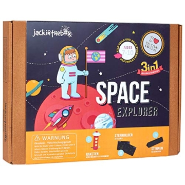 jackinthebox Space Themed STEM Learning Educational Toy for Boys and Girls | 3 Activities-in-1 Kit |...