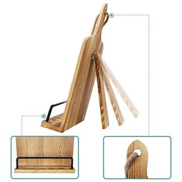 Rustic Soligt Cookbook Stand with Adjustable Kickstand