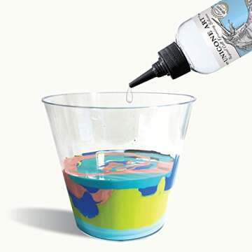 Acrylic Pour Oil for Art - 100% Pure Silicone - Large 6 oz. Size - Highest Grade - Magical Cell Forming Silicone Oil - Great Value