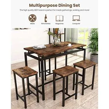 Stylish Recaceik 5 PCS Dining Table Set for Small Spaces