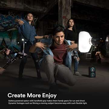 Godox ML30Bi Bi-Color LED Video Light, 40W 2800K-6500K Color Temperature,CRI 96+ TLCI 97+,7 FX Effects, Silent Mode,APP Wireless Control,LED Light with 2X NP-F970 Lithium Battery Case