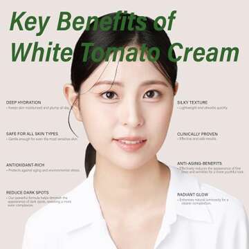 BICHE Dermatologist Formulated White Tomato Cream with Niacinamide, Tranexamic Acid, Glutathione Fac...
