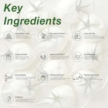 BICHE Dermatologist Formulated White Tomato Cream with Niacinamide, Tranexamic Acid, Glutathione Face Cream 50ml - Anti-Aging, Dark Spot Corrector, 100hrs Deep Hydration