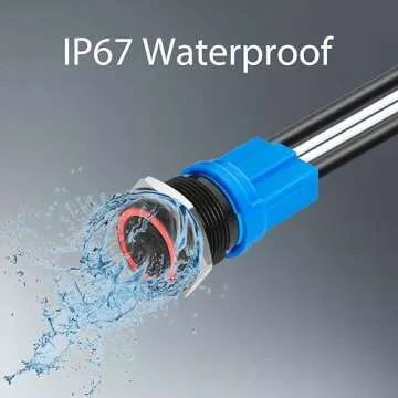 KWONONG LED Momentary Push Button Switch, Aluminum Alloy, IP67 Waterproof 5-24V 20A 1NO, with Wire Socket Plug (1, Red, 16mm)