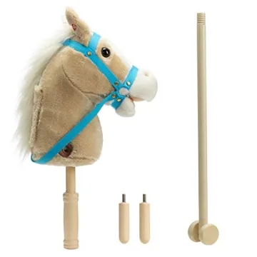 HollyHOME Plush Stick Horse with Sounds for Kids - Fun Playtime Toy