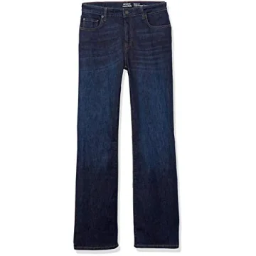 Amazon Essentials Women's Mid-Rise Slim Bootcut Jean, Dark Wash, 8 Short