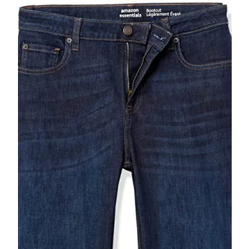 Amazon Essentials Women's Mid-Rise Slim Bootcut Jean, Dark Wash, 8 Short