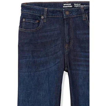 Amazon Essentials Women's Mid-Rise Slim Bootcut Jean, Dark Wash, 8 Short