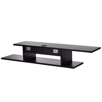 AdirHome Floating TV Stand, Wall Mounted Floating Media Shelf Organizer Entertainment Center Console...