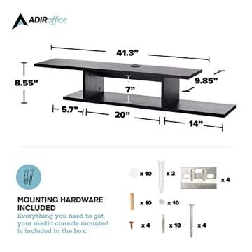 AdirHome Floating Media Cabinet for Modern Living Spaces