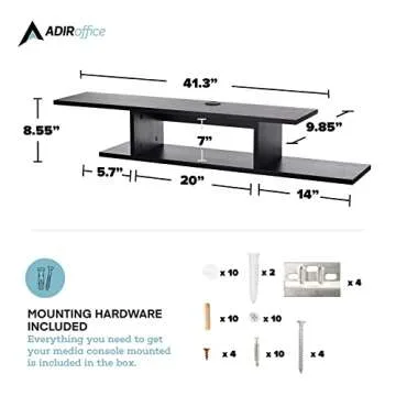 AdirHome Floating Media Cabinet for Modern Living Spaces