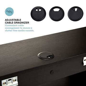 AdirHome Floating Media Cabinet for Modern Living Spaces