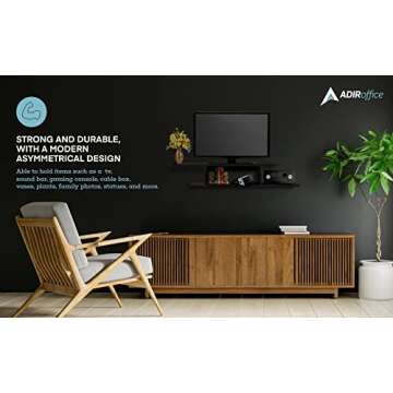 AdirHome Floating Media Cabinet for Modern Living Spaces