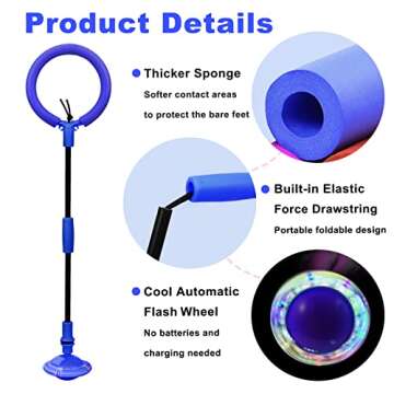 Hewog Skip Ball, Portable Foldable Colorful Flash Wheel Swing Ball, Kids Toys for Girls & Boys for Skip It, Sports Fitness Toys for Kids & Adults. Gifts for Mom Women & Girls Toys Age 5-10 Years