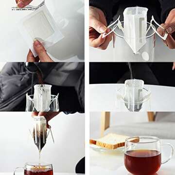 Ayevision Coffee Filter Bags - 100 Disposable for Travel