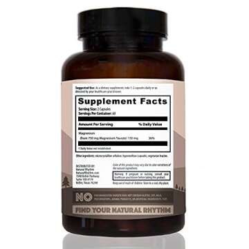Natural Rhythm Magnesium Taurate for Heart Health 120 Capsules