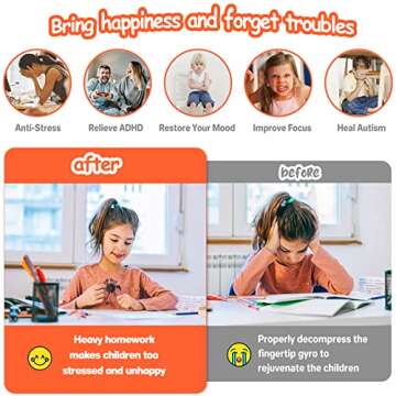 12 Pack Funny Sensory Fidget Toys,Deformable Chain DIY Robot Spinners Fingertip Stress Relief Gyro Toy Birthday Gifts Goodie Bag Easter Basket Stuffers Classroom Prizes Party Favors for Kids Adults