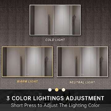 tunuo LED Medicine Cabinet with Mirror & USB Charging