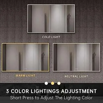 tunuo LED Medicine Cabinet with Mirror & USB Charging