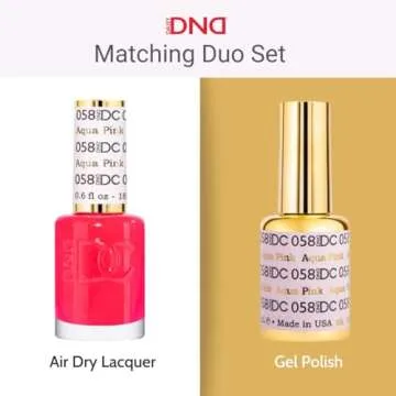 DND DC Gel Polish Set, White Collection, UV/LED Gel Polish and Air Dry Nail Lacquer, Matching Chip-Free Polish Duo, 057 White Bunny, 0.5 Fl Oz