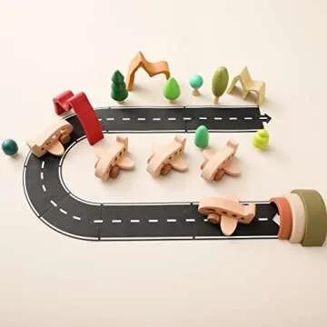 ibwaae Wooden Airplane Toys, Air Transport Vehicles Play Set, Wooden Pull Games, Learning Gift Montessori Toy for Baby Toddler Boys Girls