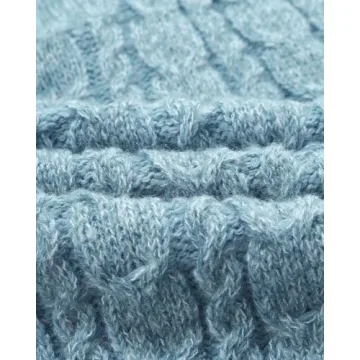 Vivilli Sweaters for Women Fall 2024 Women Outfits Dressy Casual Trendy Fashion Winter Old Money Clothes Cute Cable Knit Quarter Zip Pullover Tops Oversized Sweaters Fall Winter Clothes Blue S