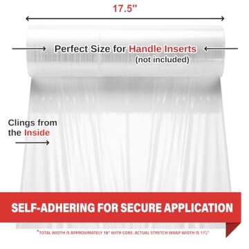 Stretch Wrap Industrial Strength Extra Thick 17.5" 1100 SqFt 80 Gauge (20 Micron) 1 Pack Shrink Wrap Roll for Moving Supplies, Furniture, Pallets, Plastic Wrap for Packing, Heavy Duty Stretch Film