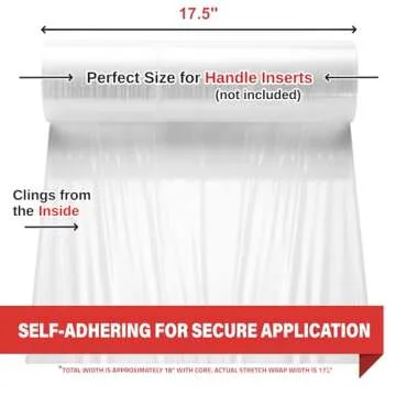 Stretch Wrap Industrial Strength Extra Thick 17.5" 1100 SqFt 80 Gauge (20 Micron) 1 Pack Shrink Wrap Roll for Moving Supplies, Furniture, Pallets, Plastic Wrap for Packing, Heavy Duty Stretch Film