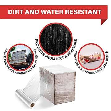 Stretch Wrap Industrial Strength Extra Thick 17.5" 1100 SqFt 80 Gauge (20 Micron) 1 Pack Shrink Wrap Roll for Moving Supplies, Furniture, Pallets, Plastic Wrap for Packing, Heavy Duty Stretch Film